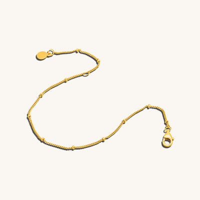  Modern Simple Minimalist Jewelry Women's Bracelet Satellite baby curb chain 18k Gold Layered on 925 Sterling Silver  