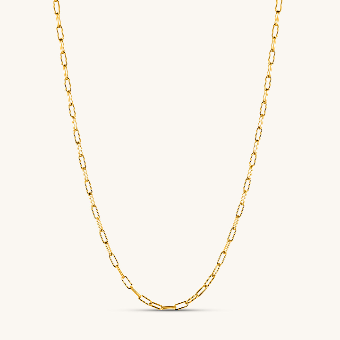 Modern Simple Minimalist Jewelry Women's Necklace Choker boyfriend paper clip bold chain 2.3mm 18k Gold layered on 925 Sterling Silver