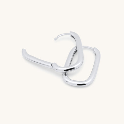 INTTN Oval Huggie Hoops Earing  U shaped Women's Earing 925 sterling silver