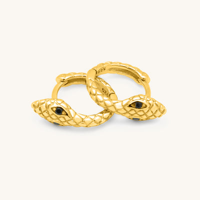 INTTN Serpent Hoop Earing  Snake Hoop Women's Earing Thick 18k gold layered on 925 sterling silver