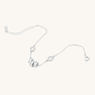 Modern Simple Minimalist Jewelry Women's Bracelet  925 Sterling Silver with 3 Diamond Cubic Zirconia