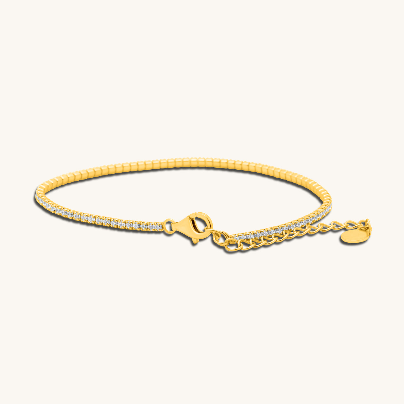  Modern Simple Minimalist Jewelry Women's Bracelet Tennis chain 18k Gold Layered on 925 Sterling Silver Cubic Zirconia  