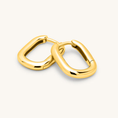 INTTN Mini Oval Huggie Hoops Earing  Snake Hoop Women's Earing Thick 18k gold layered on 925 sterling silver
