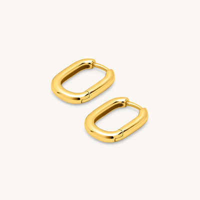 INTTN Mini Oval Huggie Hoops Earing  Snake Hoop Women's Earing Thick 18k gold layered on 925 sterling silver