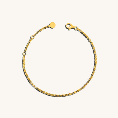  Modern Simple Minimalist Jewelry Women's Bracelet rolo chain 2mm 18k Gold Layered on 925 Sterling Silver  