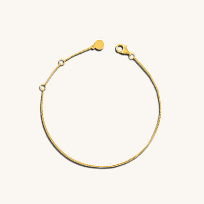 Modern Simple Minimalist Jewelry Women's Bracelet think slick baby curb chain 1.05mm 18k Gold Layered on 925 Sterling Silver  