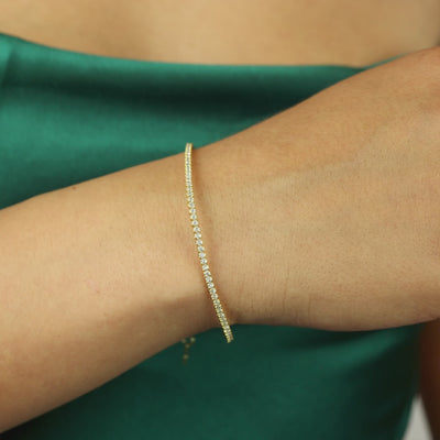  Modern Simple Minimalist Jewelry Women's Bracelet Tennis chain 18k Gold Layered on 925 Sterling Silver Cubic Zirconia  