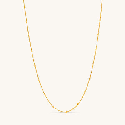 Modern Minimalist Jewelry Women's Necklace Choker Satellite baby curb chain 18k Gold layered on 925 Sterling Silver
