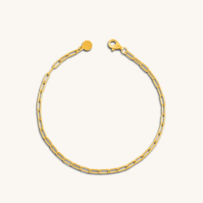  Modern Simple Minimalist Jewelry Women's Bracelet boyfriend paperclip bold chain 18k Gold Layered on 925 Sterling Silver