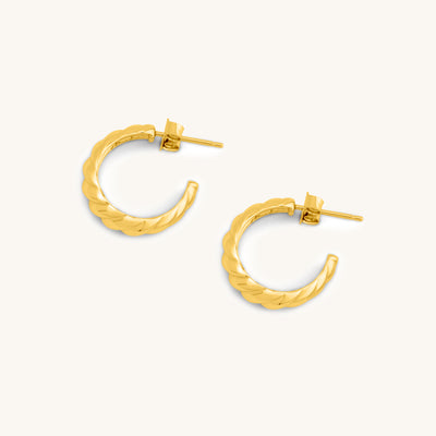 INTTN Croissant Dôme Earrings Bold Huggie Hoops Women's Earing Thick 18k gold layered on 925 sterling silver 