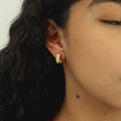 INTTN Chalotte Bold Huggie Hoops Women's Earing Thick 18k gold layered on 925 sterling silver 