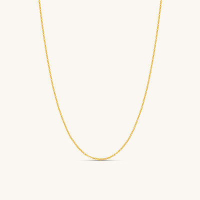 Modern Minimalist Jewelry Women's Necklace Choker Thin Slick Cable Chain 1mm 18k Gold layered on 925 Sterling Silver