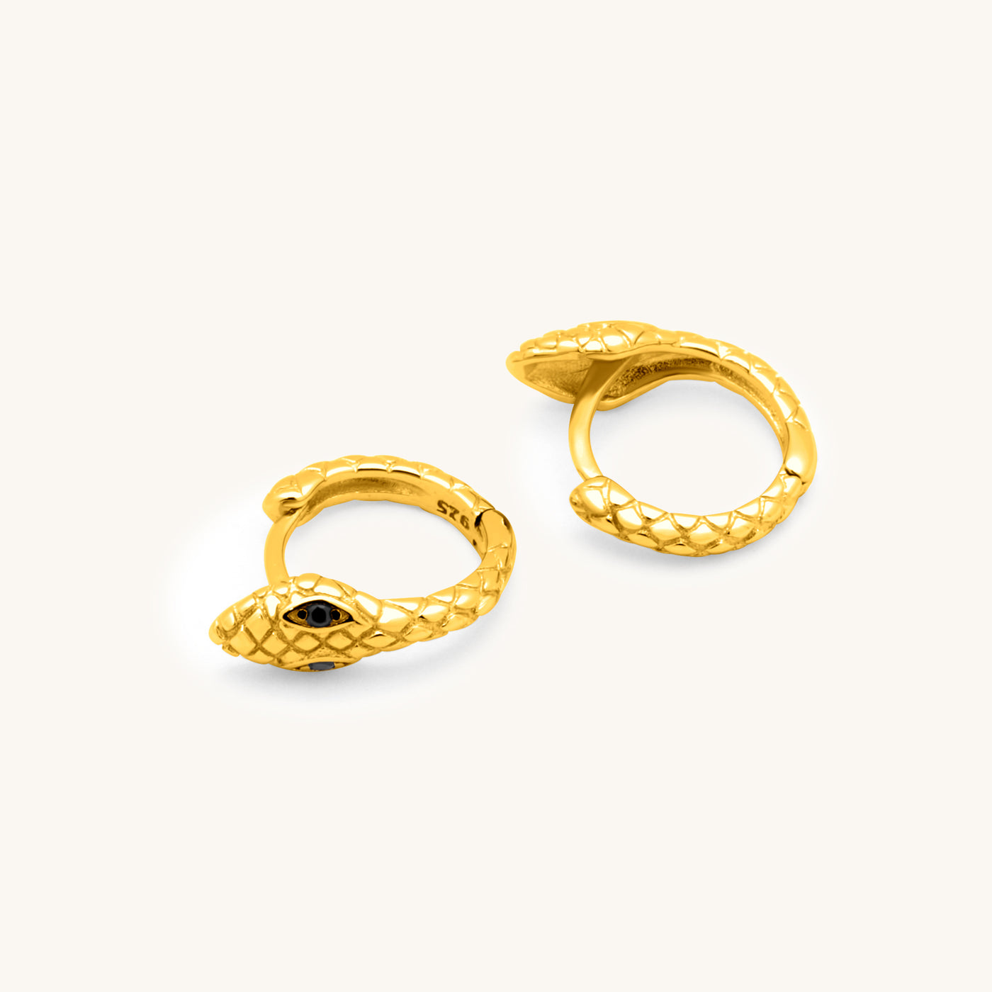 INTTN Serpent Hoop Earing  Snake Hoop Women's Earing Thick 18k gold layered on 925 sterling silver