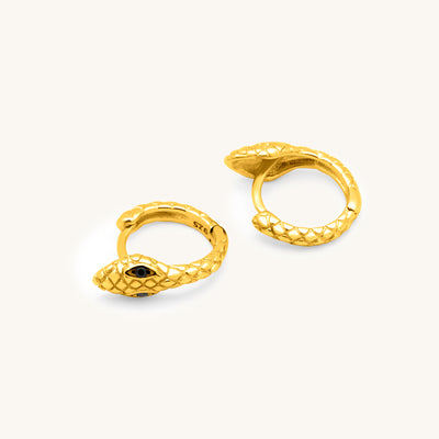 INTTN Serpent Hoop Earing  Snake Hoop Women's Earing Thick 18k gold layered on 925 sterling silver