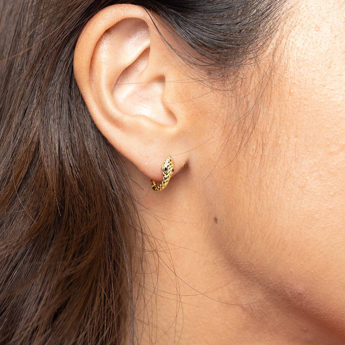 INTTN Serpent Hoop Earing  Snake Hoop Women's Earing Thick 18k gold layered on 925 sterling silver