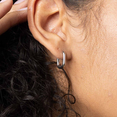 INTTN Mini Oval Huggie Hoops Earing  Snake Hoop Women's Earing 925 sterling silver