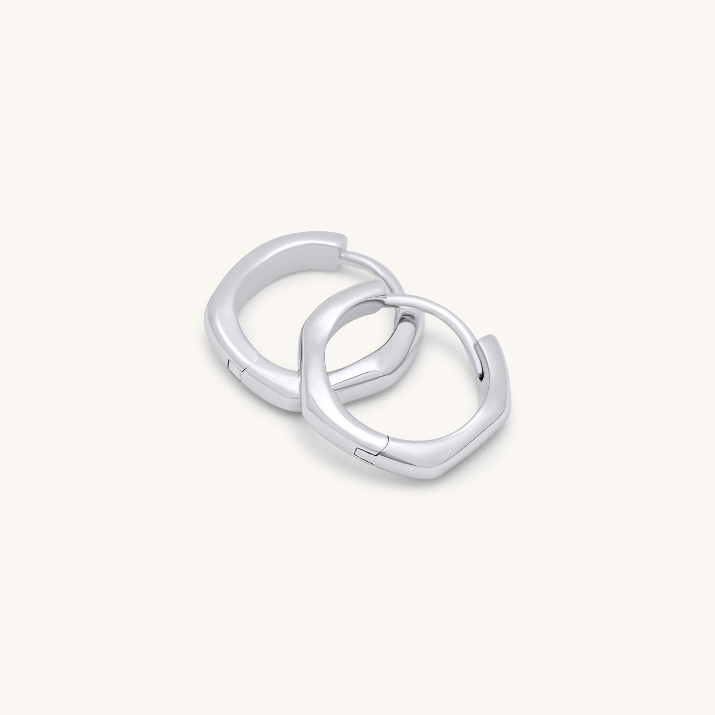 INTTN Mini hexagon rounded edge Hoops Women's Earing 925 sterling silver