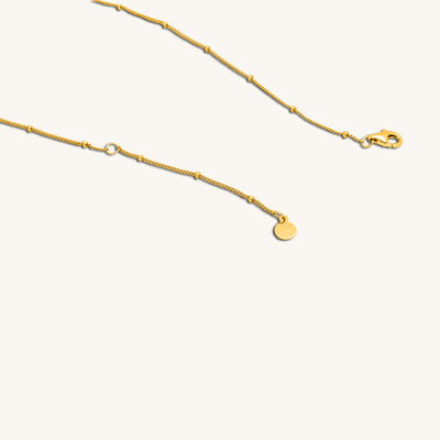 Modern Minimalist Jewelry Women's Necklace Choker Satellite baby curb chain 18k Gold layered on 925 Sterling Silver