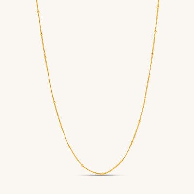 Modern Minimalist Jewelry Women's Necklace Choker Satellite baby curb chain 18k Gold layered on 925 Sterling Silver
