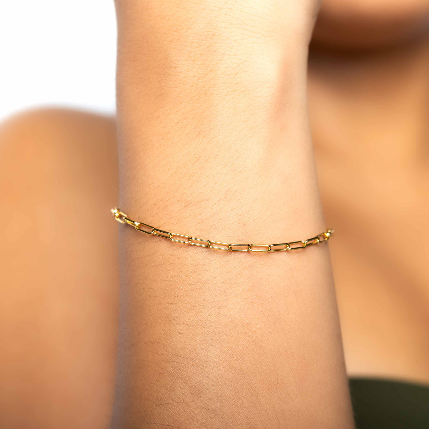 Modern Simple Minimalist Jewelry Women's Bracelet boyfriend paperclip bold chain 18k Gold Layered on 925 Sterling Silver